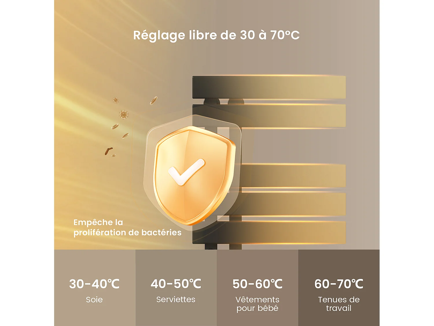 EMKE Elektrische handdoekradiator zwart WiFi 85x40cm 230W carbon LCD-scherm app-bediening asymmetrisch