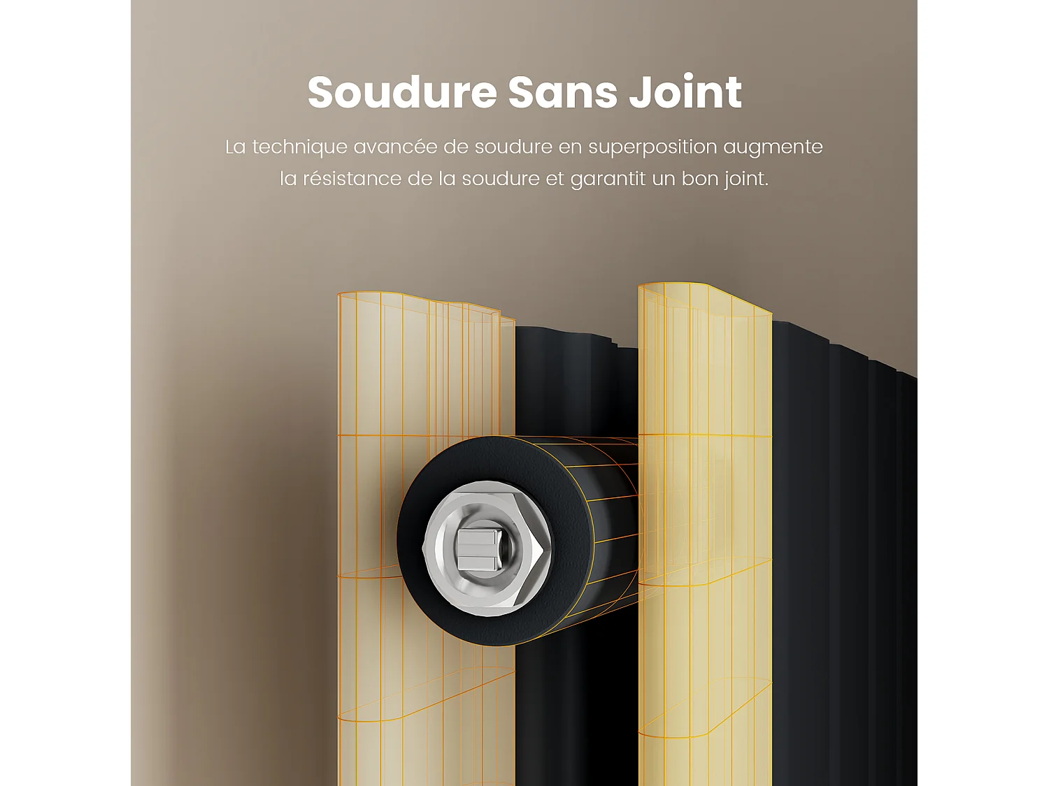 EMKE Warmwaterradiator van staal zwart vlakke buis 160x30 cm 966W dubbellaags