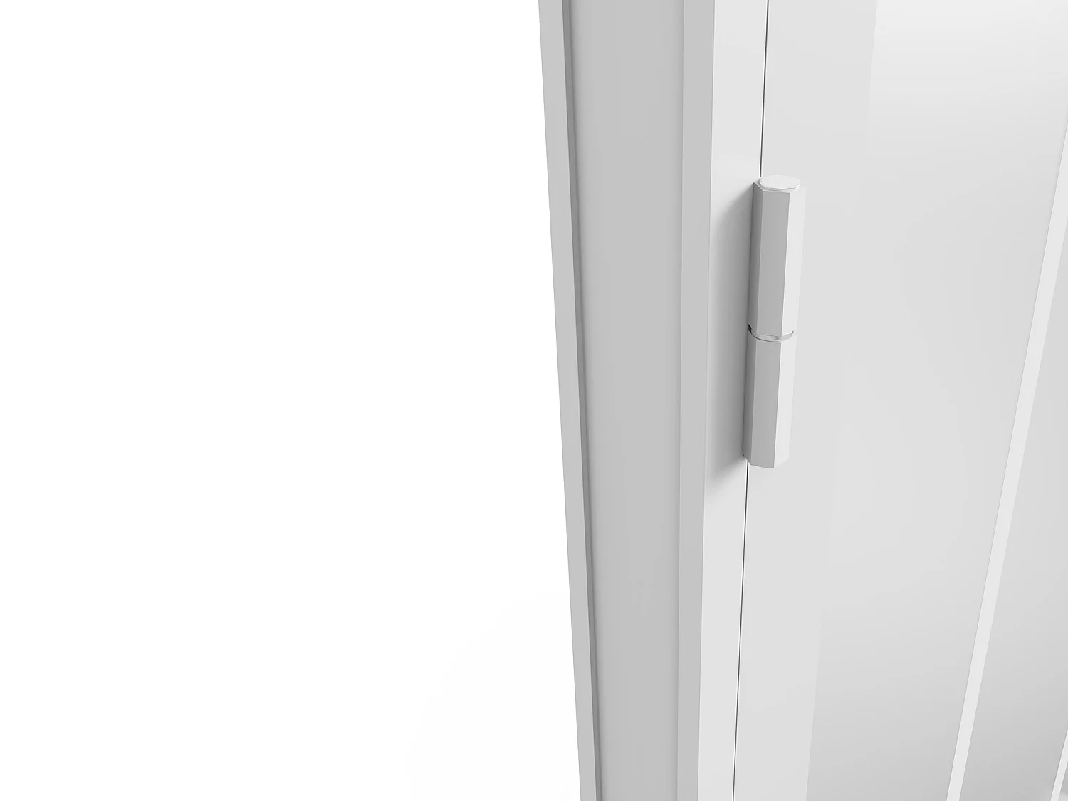 Porta de interior reversível em alumínio e vidro temperado fosco estilo atelier - A204 x C73 cm - Branco - ERMELO