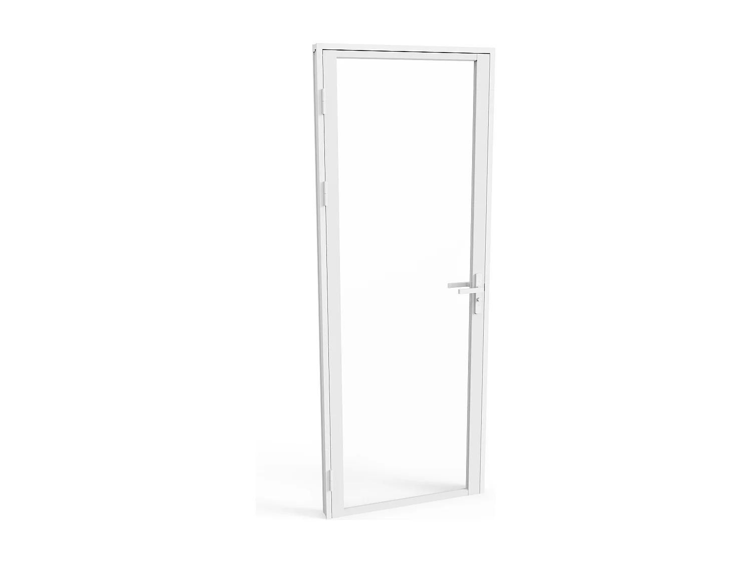 Bloc porte réversible en aluminium et verre trempé - H204 x L93 cm - Blanc - LOXTON