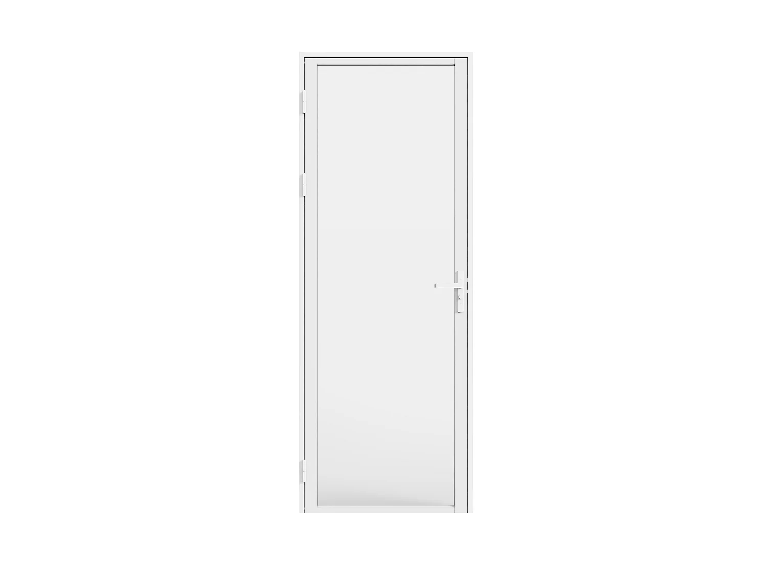 Bloc porte réversible en aluminium et verre trempé dépoli - H204 x L73 cm - Blanc - LOXTON