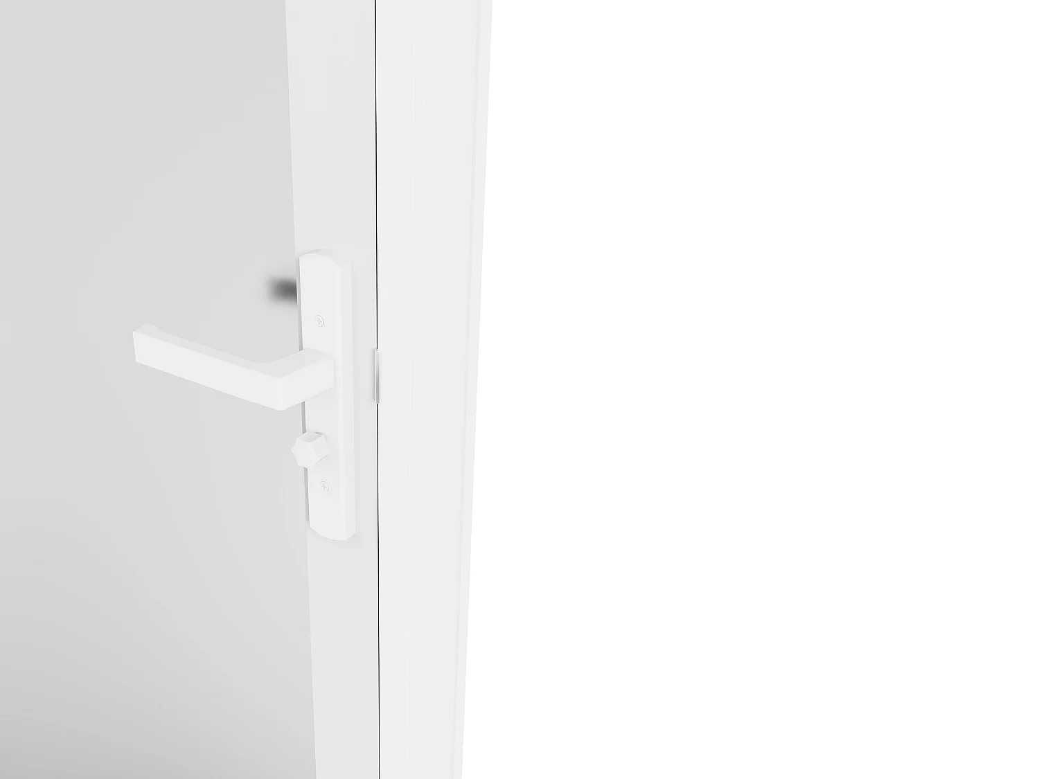 Bloc porte réversible en aluminium et verre trempé dépoli - H204 x L73 cm - Blanc - LOXTON