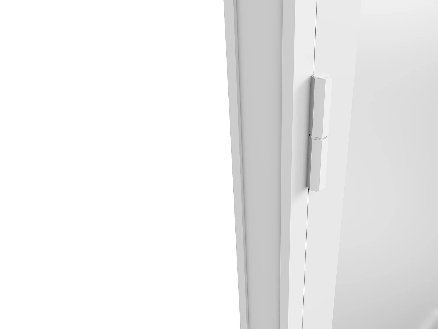 Bloc porte réversible en aluminium et verre trempé dépoli - H204 x L73 cm - Blanc - LOXTON
