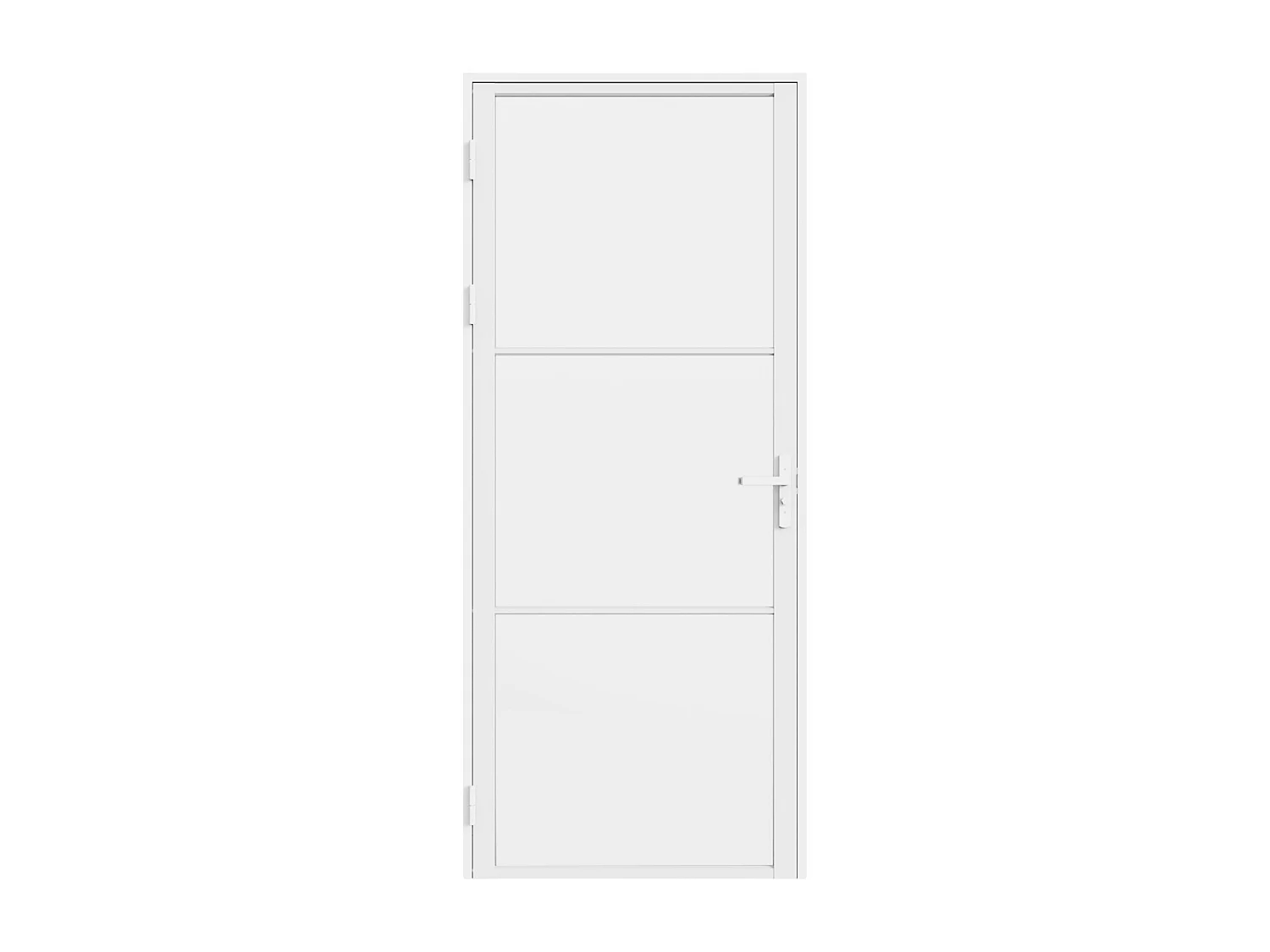 Bloc porte réversible en aluminium et verre trempé dépoli - H204 x L73 cm - Blanc - MASERU