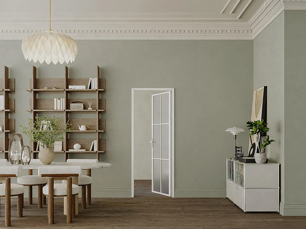 Blocco porta reversibile H204 x L73 cm in alluminio e vetro temperato satinato Bianco - SEROTO