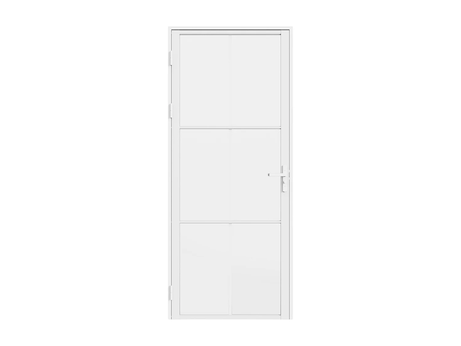 Blocco porta reversibile H204 x L73 cm in alluminio e vetro temperato satinato Bianco - SEROTO