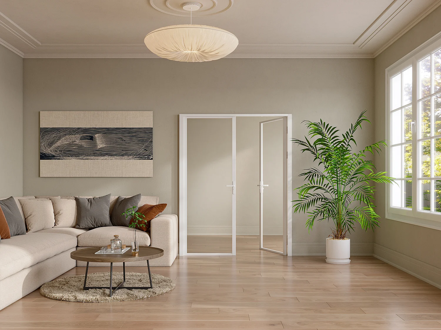 Bloc porte réversible à deux battants en aluminium et verre trempé - 2 x H204 x L93 cm - Blanc - LOXTON