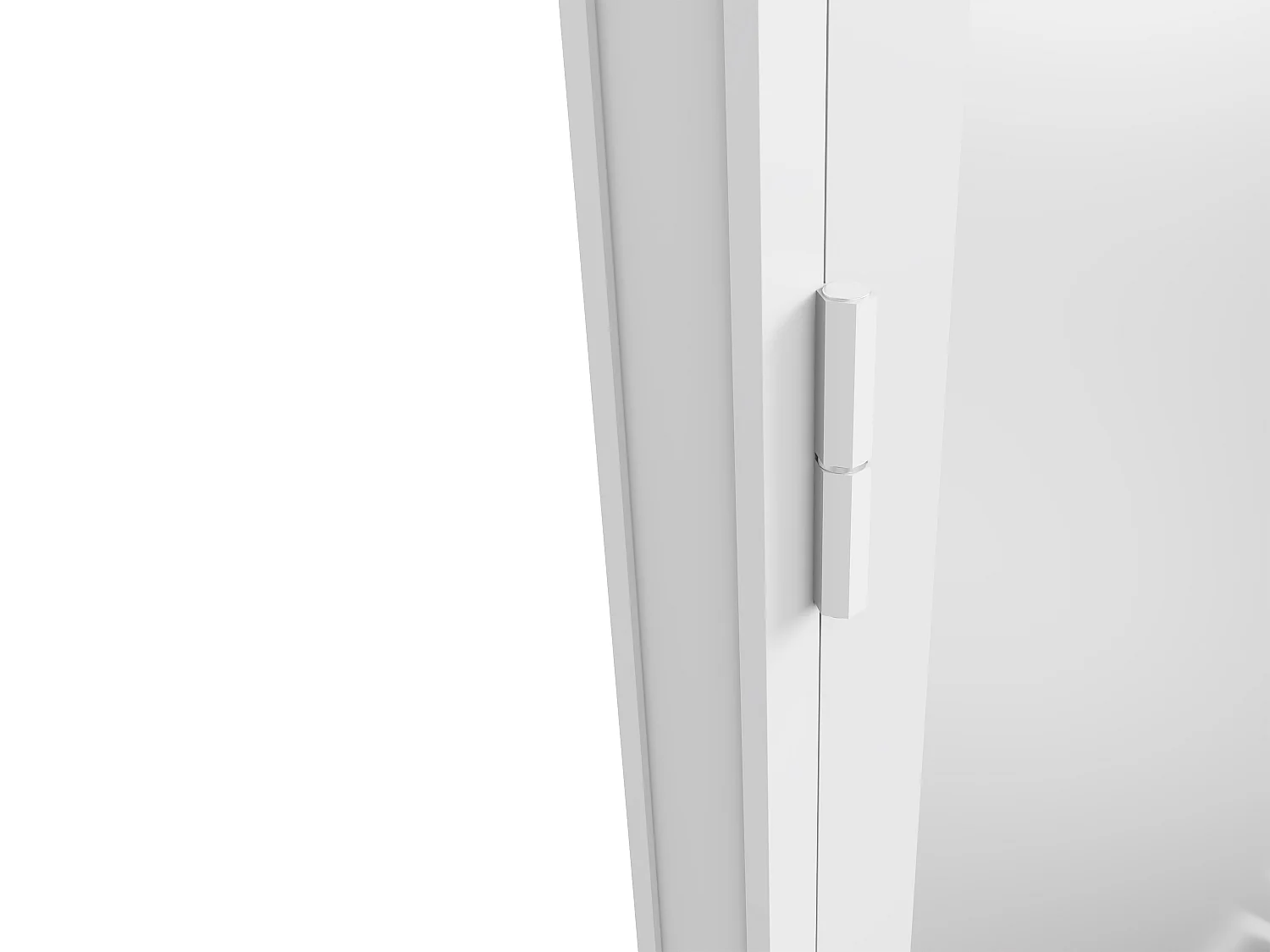 Bloc porte réversible à deux battants en aluminium et verre trempé dépoli - 2 x H204 x L73 cm - Blanc - LOXTON