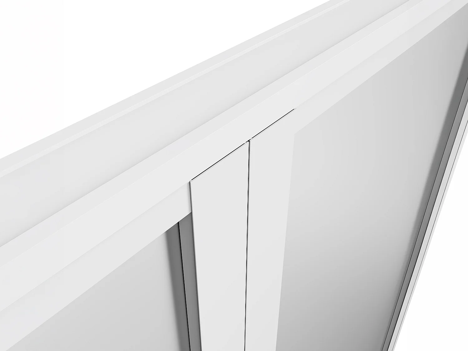 Bloc porte réversible à deux battants en aluminium et verre trempé dépoli - 2 x H204 x L73 cm - Blanc - LOXTON