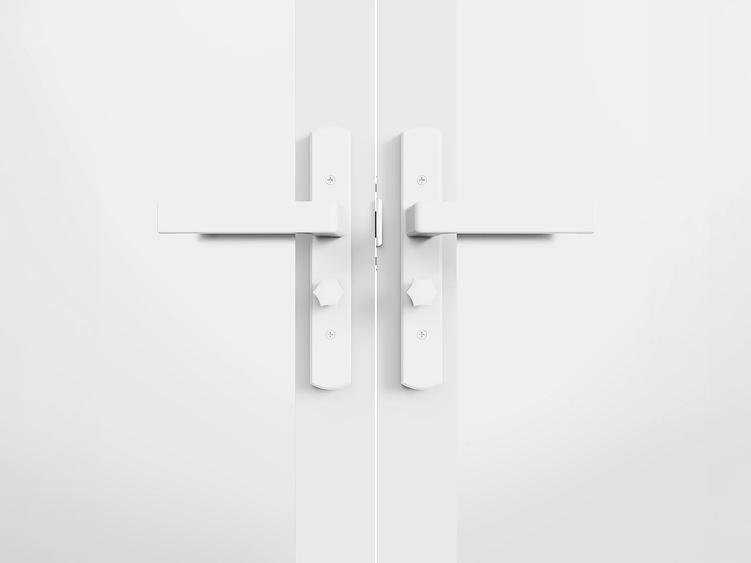 Bloc porte réversible à deux battants en aluminium et verre trempé dépoli - 2 x H204 x L73 cm - Blanc - LOXTON
