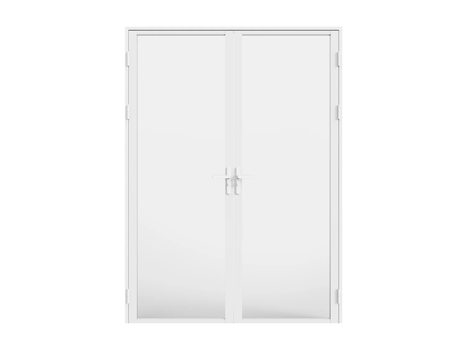 Bloc porte réversible à deux battants en aluminium et verre trempé dépoli - 2 x H204 x L73 cm - Blanc - LOXTON