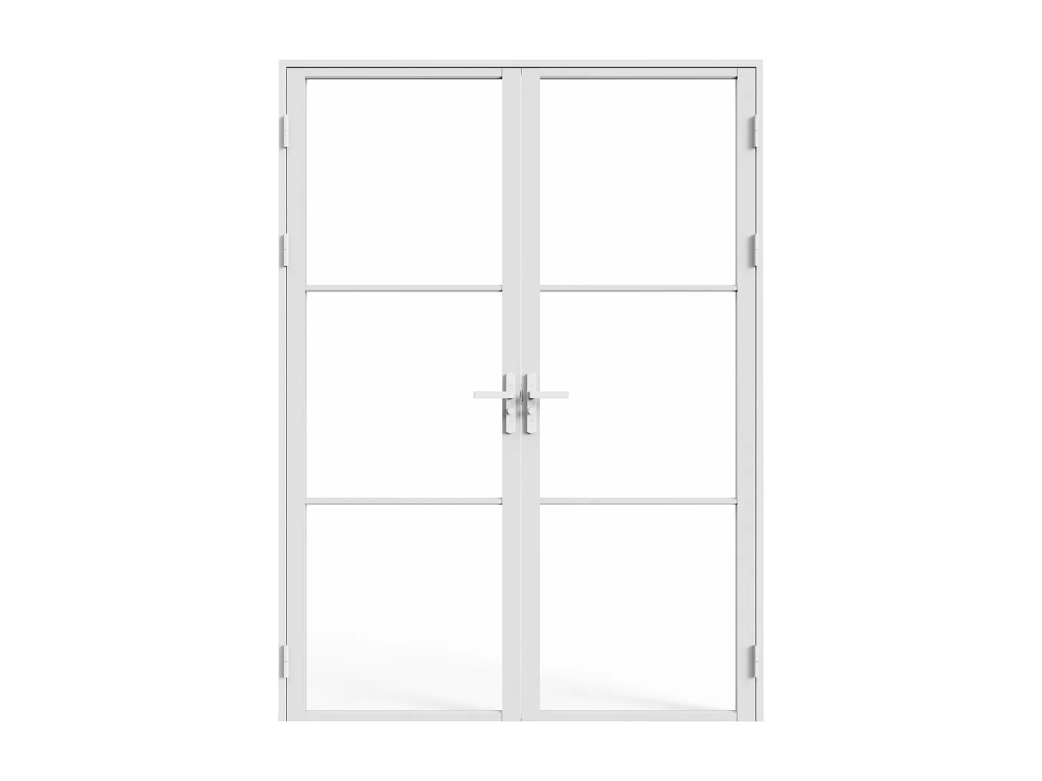 Bloc porte réversible à deux battants en aluminium et verre trempé - 2 x H204 x L93 cm - Blanc - MASERU