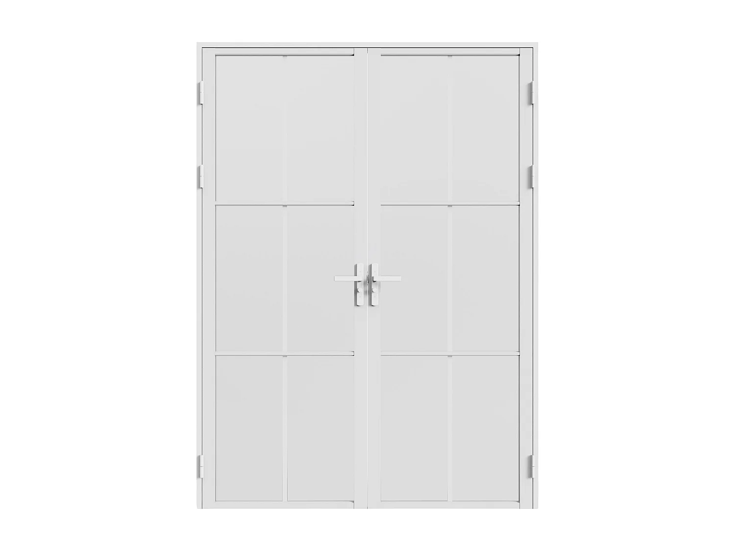 Bloc porte réversible à deux battants en aluminium et verre dépoli - 2 x H204 x L73 cm - Blanc - SEROTO