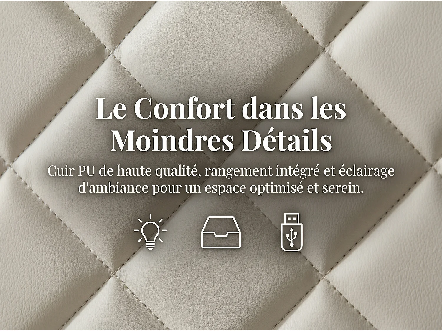 Lit double avec 4 tiroirs et LED 140x200 cm, lit rembourré en velours avec USB, cadre de lit avec rangement, sommier à lattes, gris