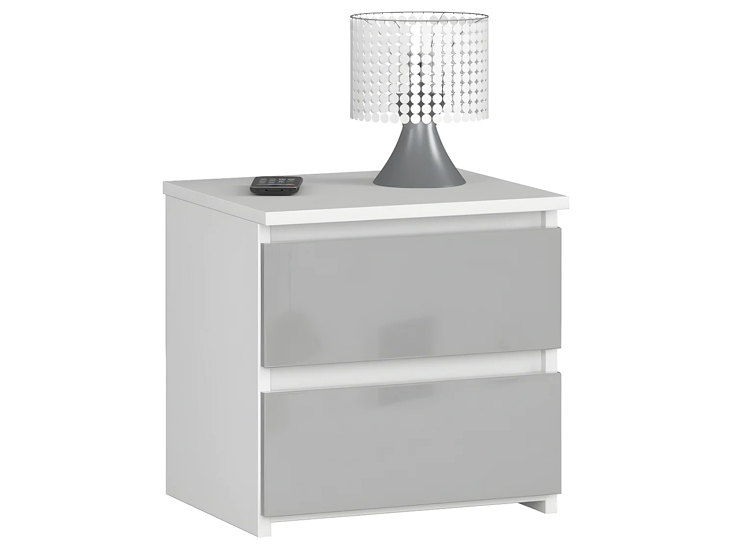 SHALA | Table de chevet contemporaine chambre 40x40x35 cm | 2 tiroirs | Chevet Chiffonier | Design moderne