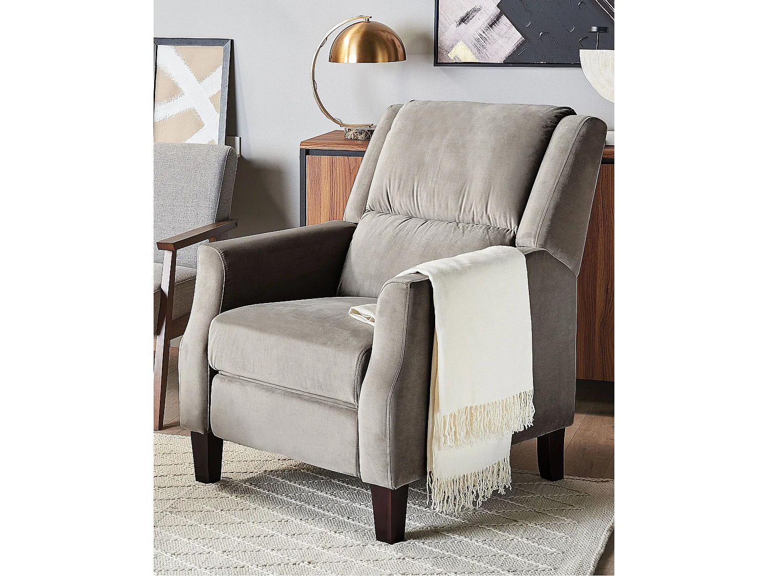 Fauteuil EGERSUND Velours Gris