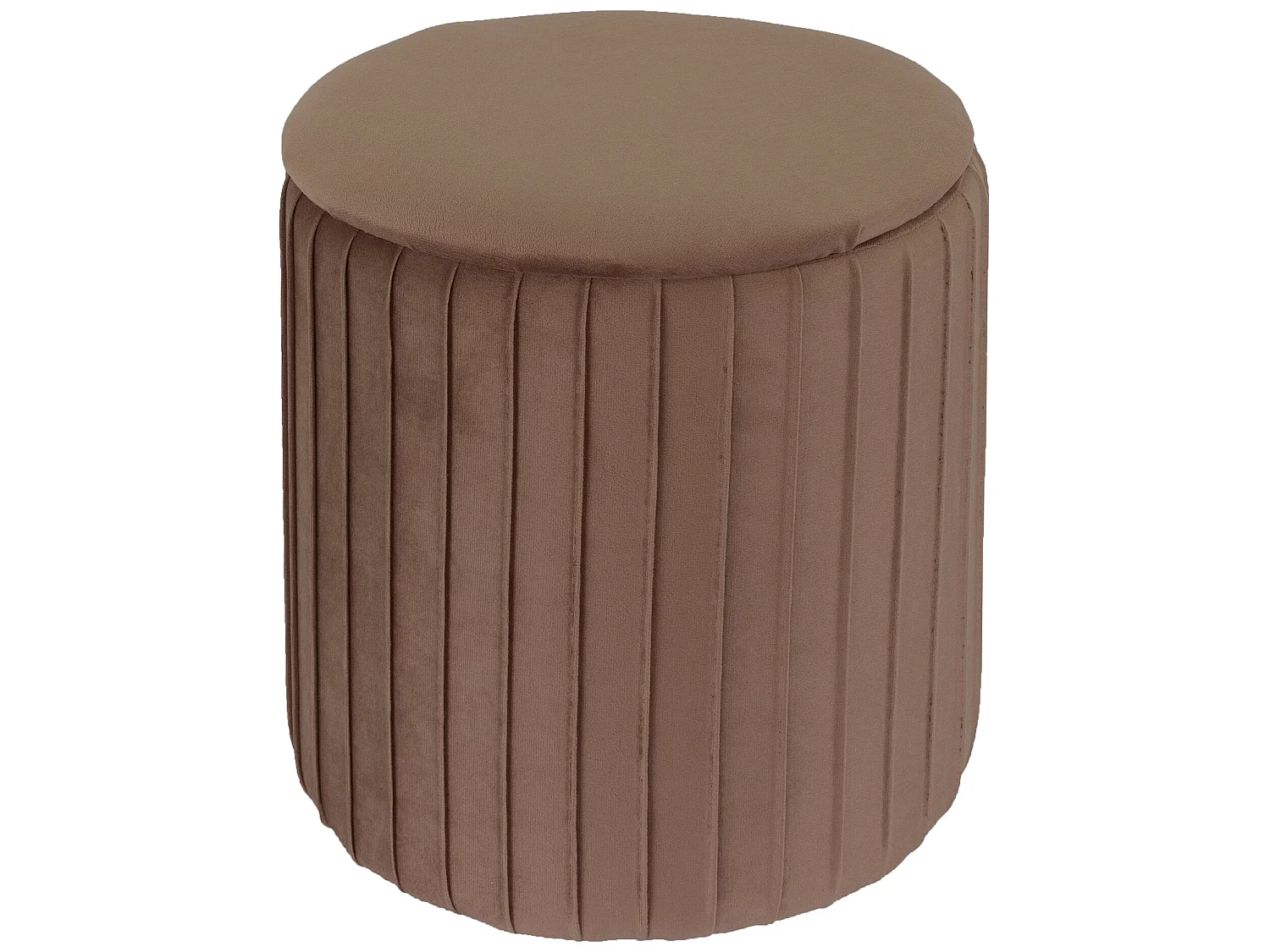 Tabouret pouf en velours avec espace de rangement rose ECD Germany