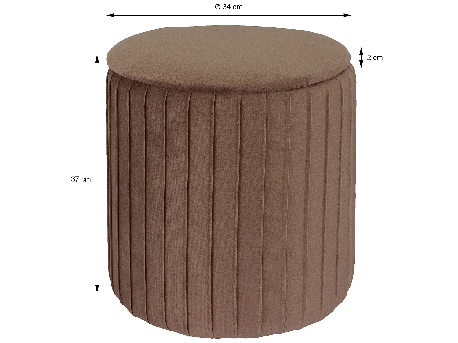 Tabouret pouf en velours avec espace de rangement rose ECD Germany