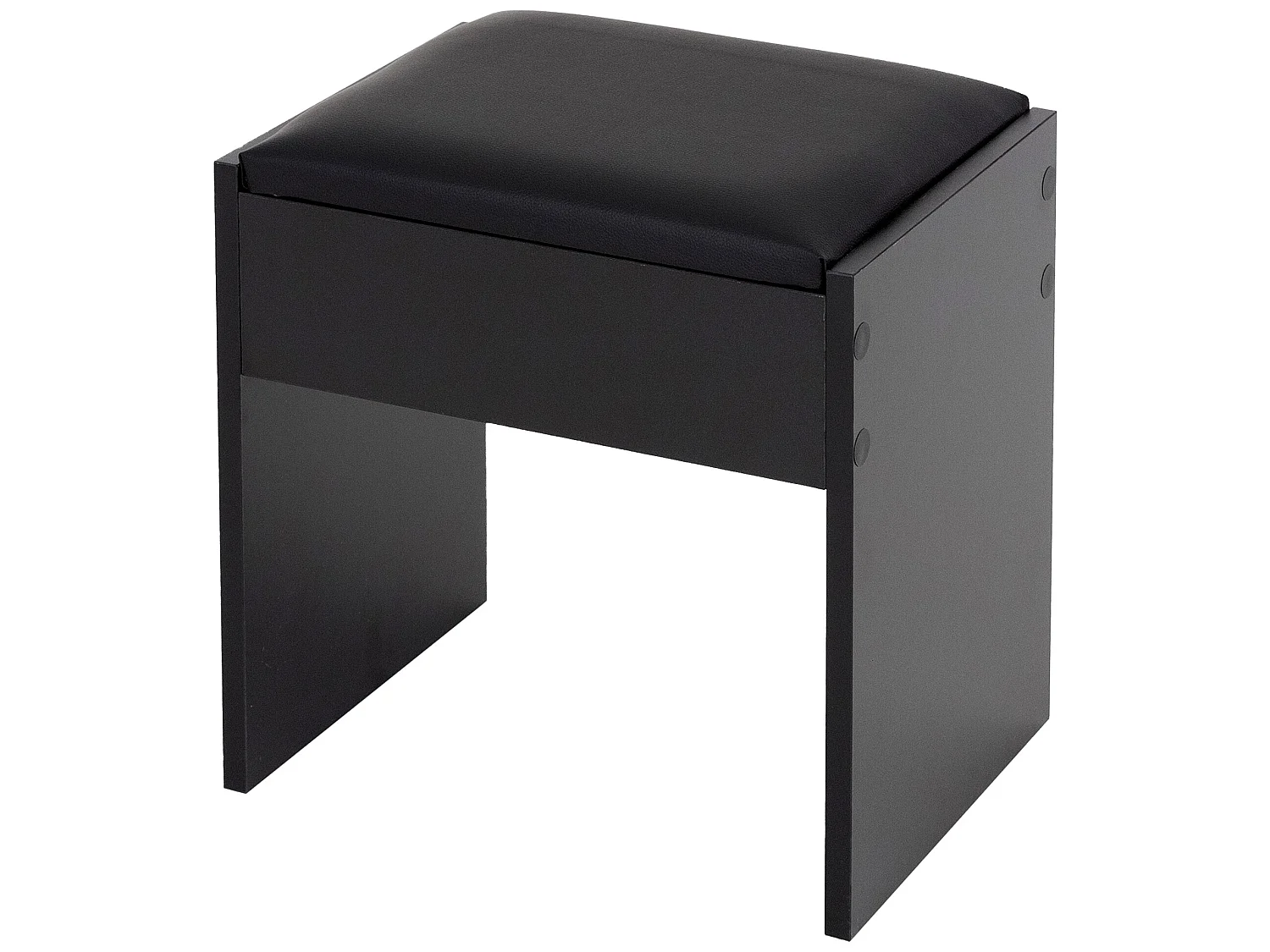 Sgabello make-up sedia tavolo cosmetico pouf in legno nero ECD Germany