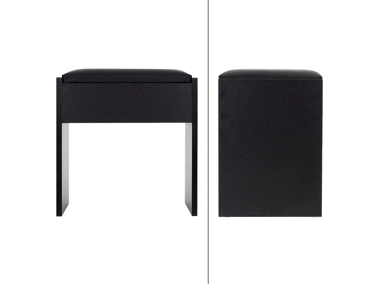 Sgabello make-up sedia tavolo cosmetico pouf in legno nero ECD Germany