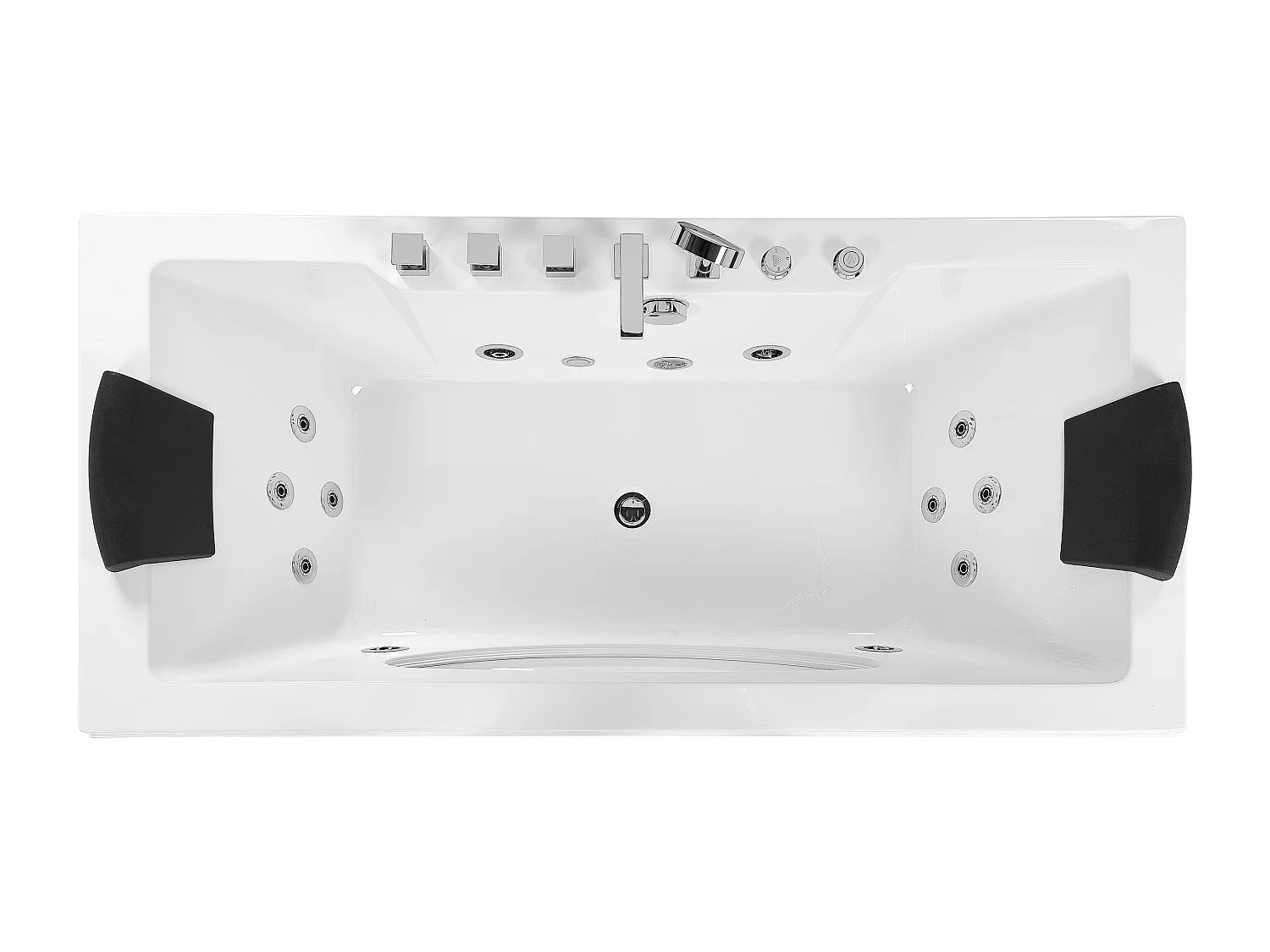 Baignoire d'angle à remous avec LED HAWES 180 x 80 cm Blanc