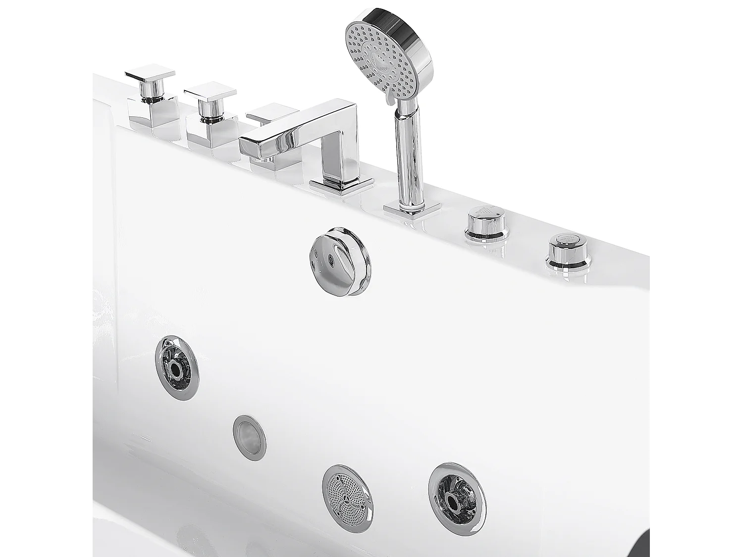 Vasca idromassaggio angolare con LED HAWES 180 x 80 cm Bianco