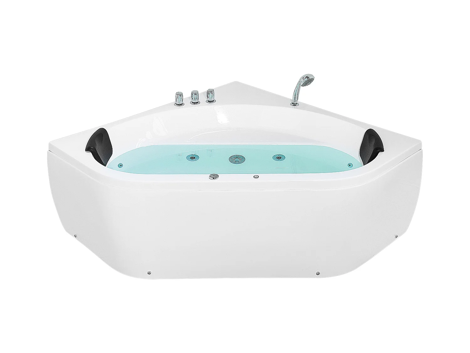 Hoek bubbelbad met LED MEVES 140 x 140 cm Wit