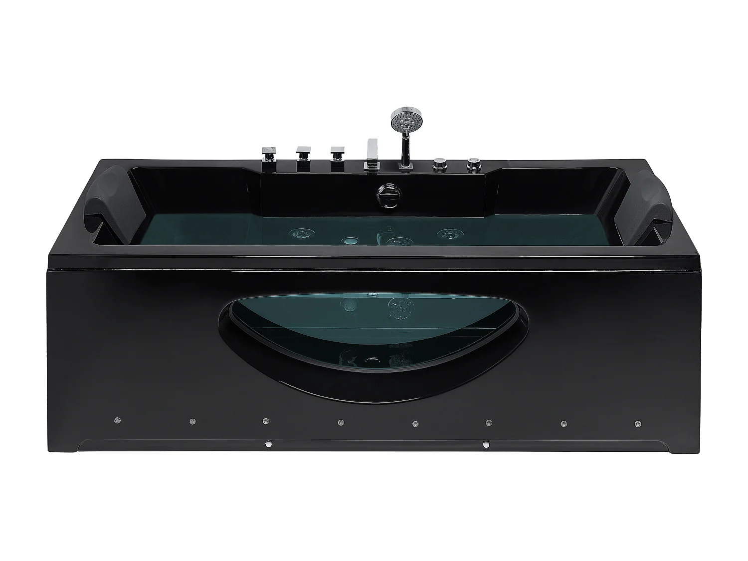 Banheira de hidromassagem de canto com LED HAWES 1700 x 800 mm Preto