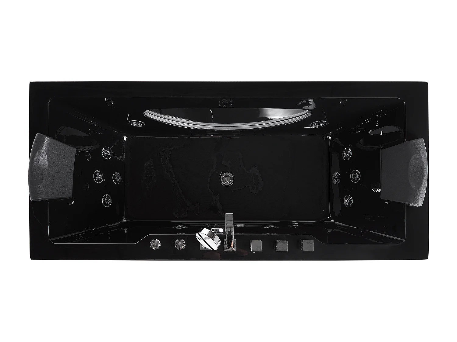 Banheira de hidromassagem de canto com LED HAWES 1700 x 800 mm Preto