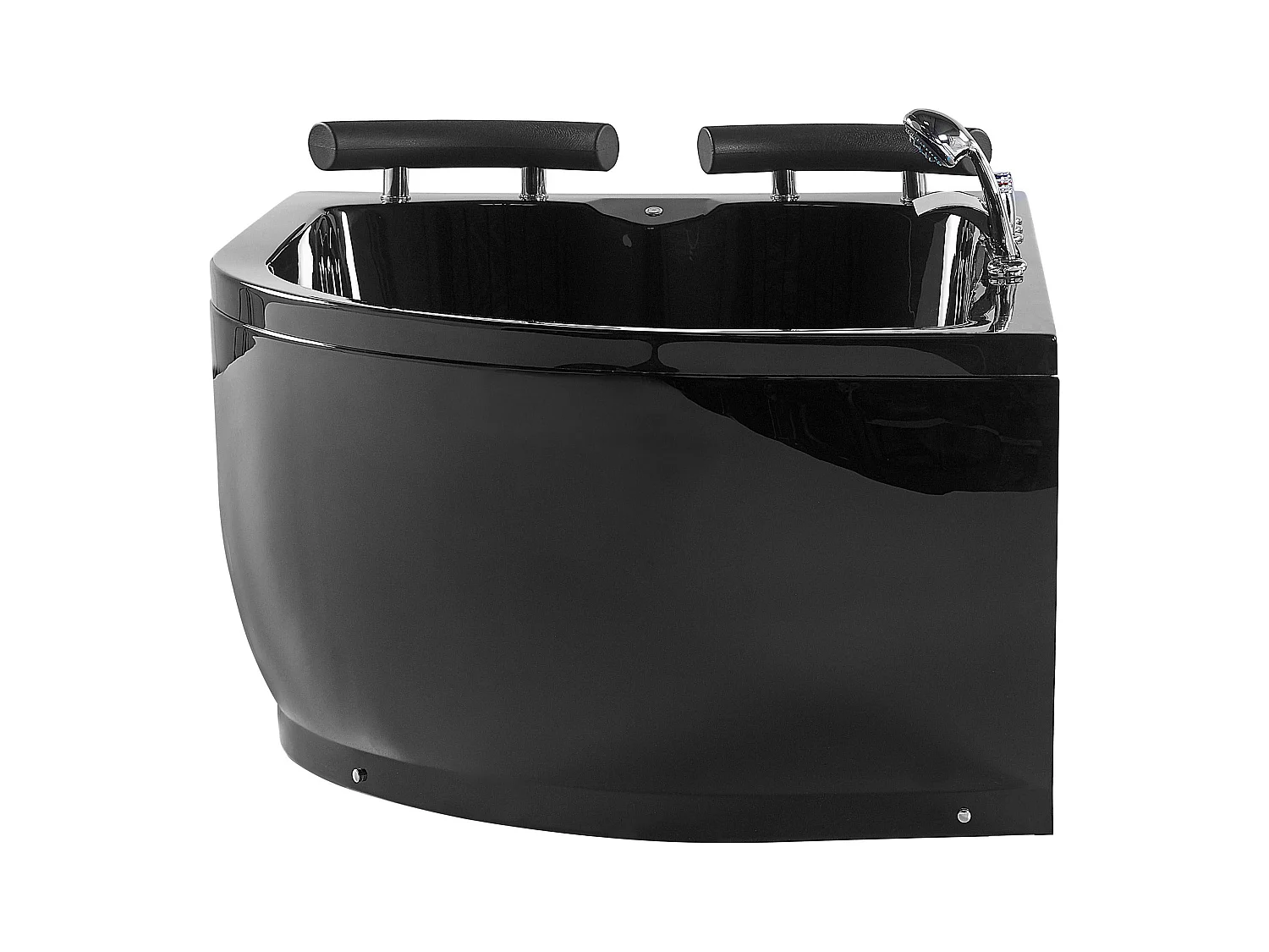 Vasca idromassaggio angolare con LED PARADISO Lato destro 158 x 113 cm Nero