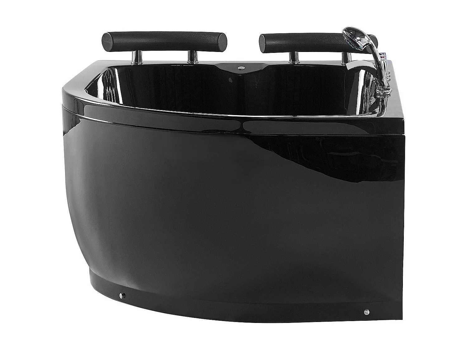 Banheira de hidromassagem de canto com LED PARADISO à direita 1580 x 1130 mm Preto