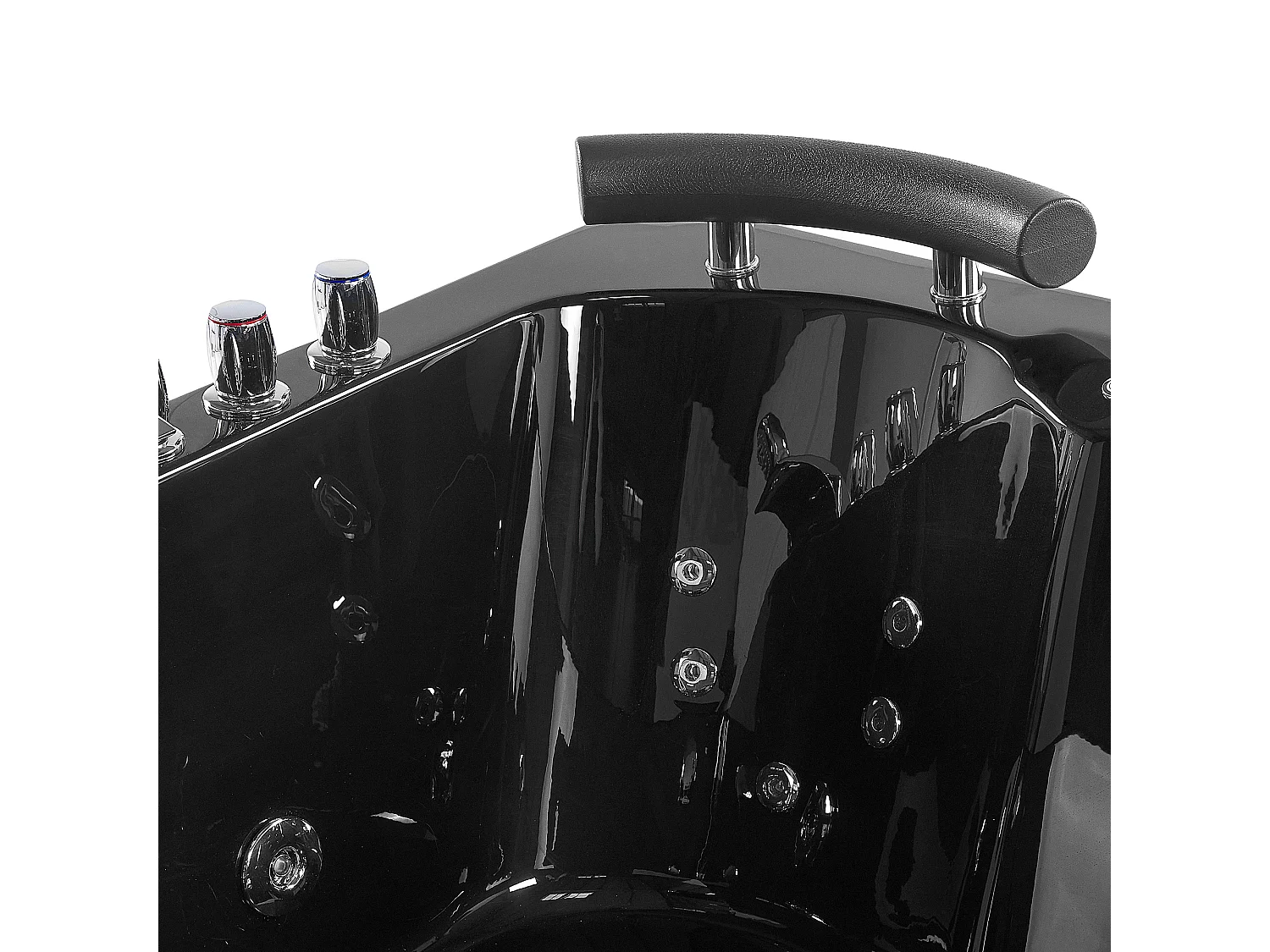 Banheira de hidromassagem de canto com LED PARADISO à direita 1580 x 1130 mm Preto