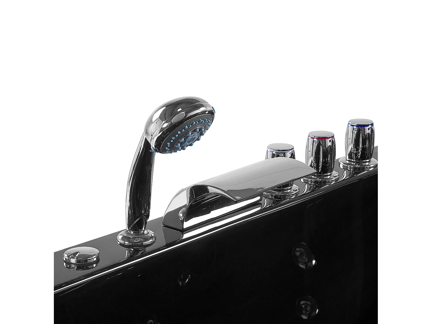 Banheira de hidromassagem de canto com LED PARADISO à direita 1580 x 1130 mm Preto