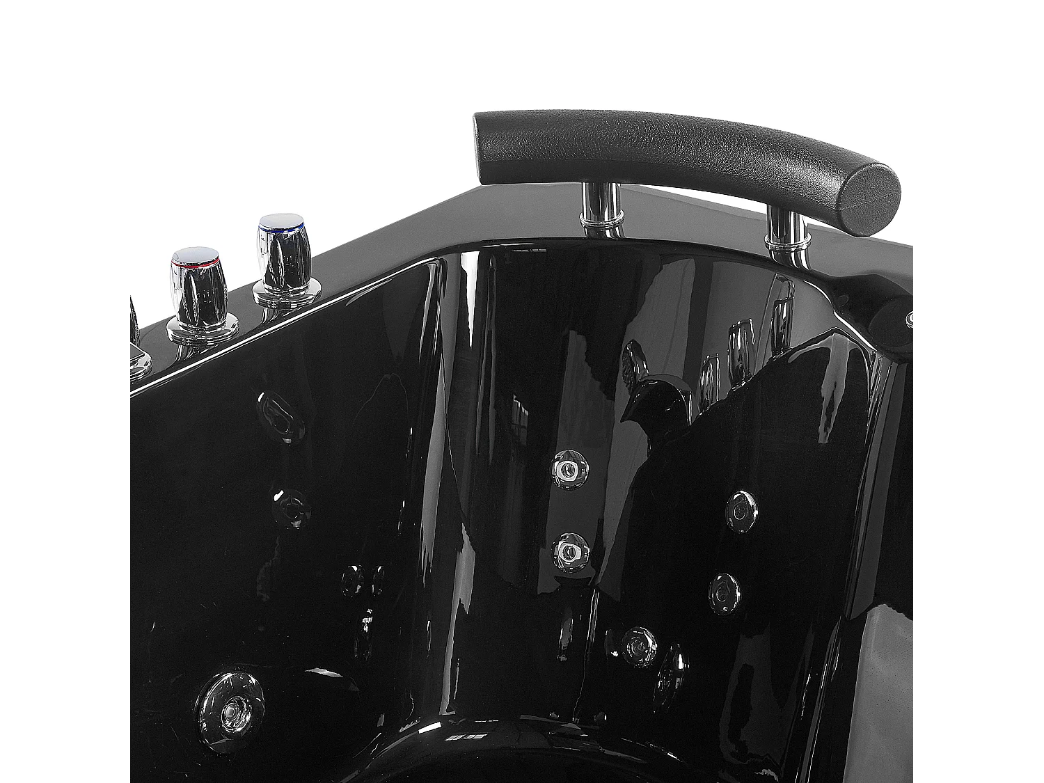 Banheira de hidromassagem de canto com LED PARADISO à direita 1580 x 1130 mm Preto