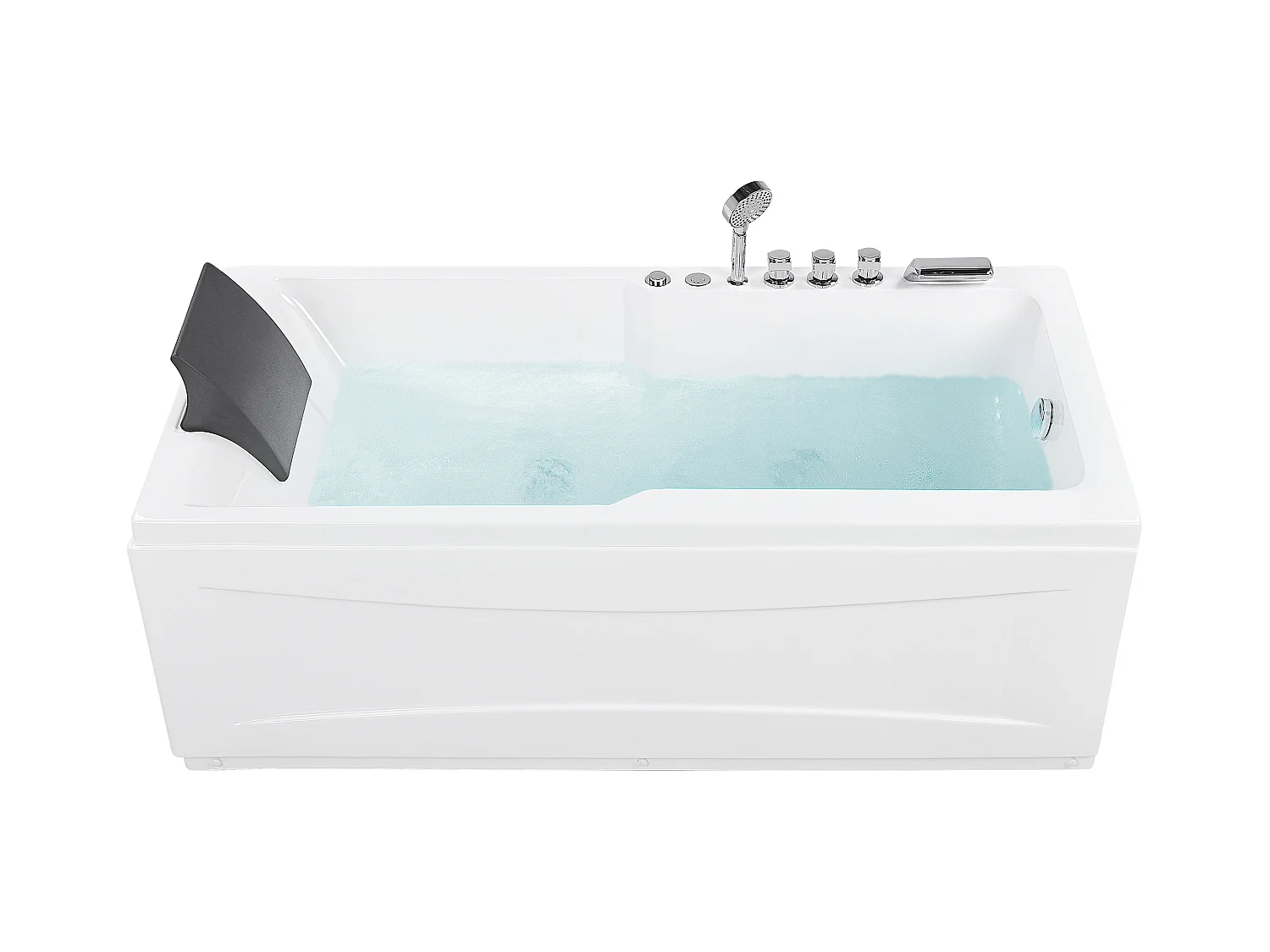 Baignoire d'angle à remous avec LED ARTEMISA Côté droite 170 x 80 cm Blanc