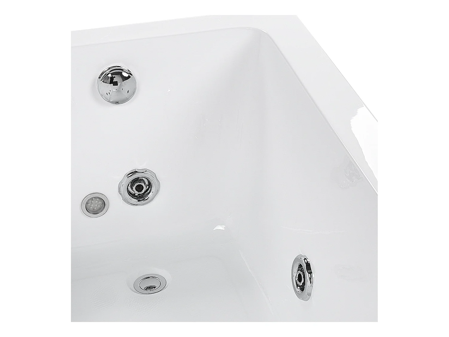 Baignoire d'angle à remous avec LED ARTEMISA Côté droite 170 x 80 cm Blanc