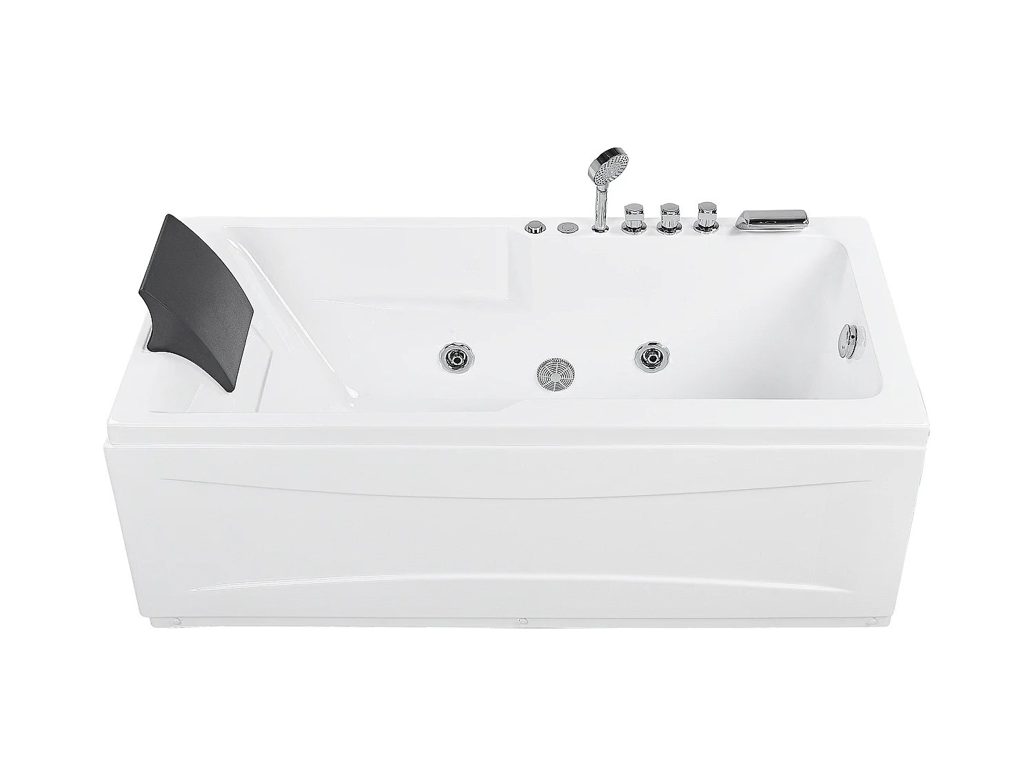 Baignoire d'angle à remous avec LED ARTEMISA Côté droite 170 x 80 cm Blanc