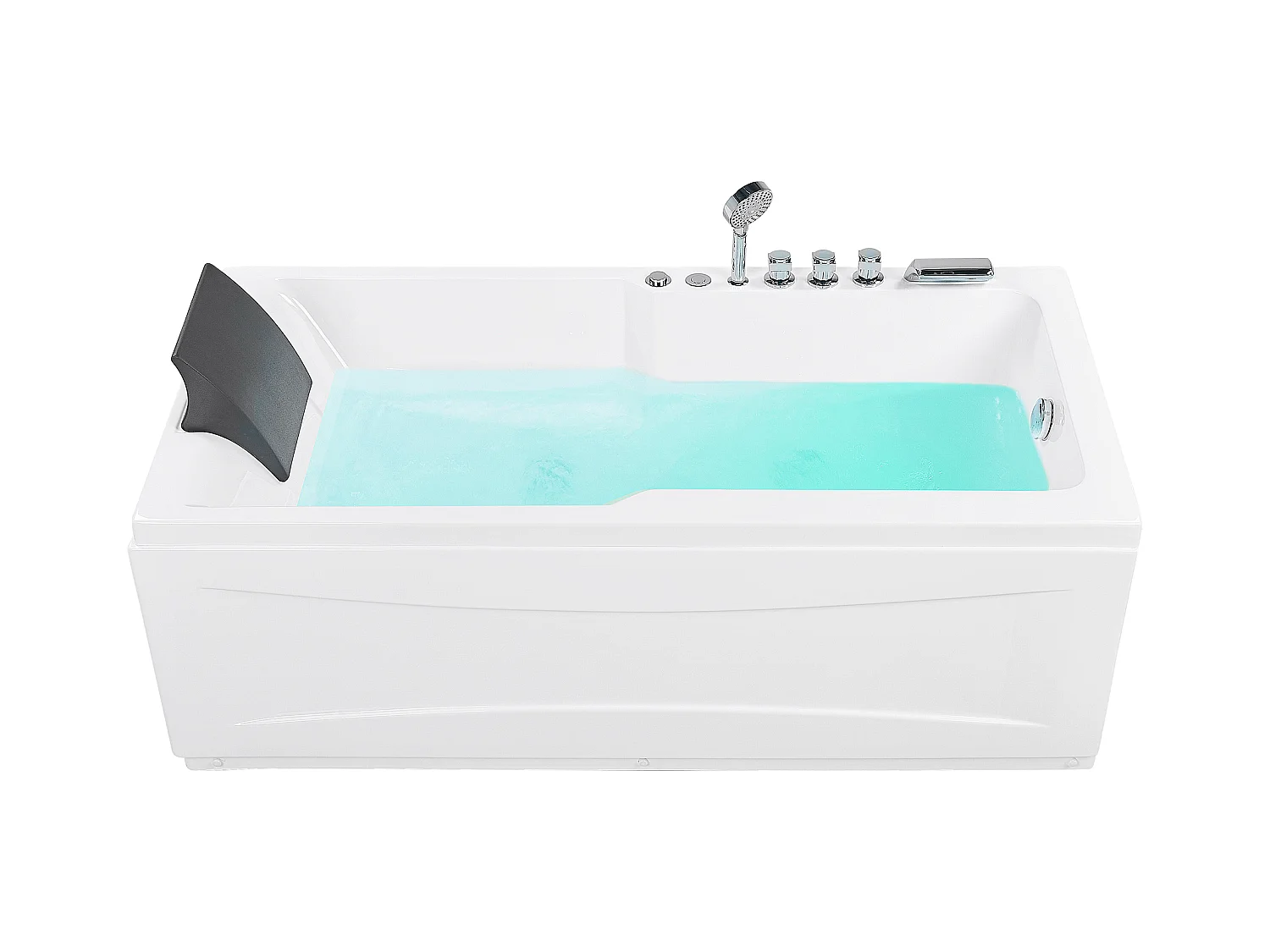 Baignoire d'angle à remous avec LED ARTEMISA Côté droite 170 x 80 cm Blanc