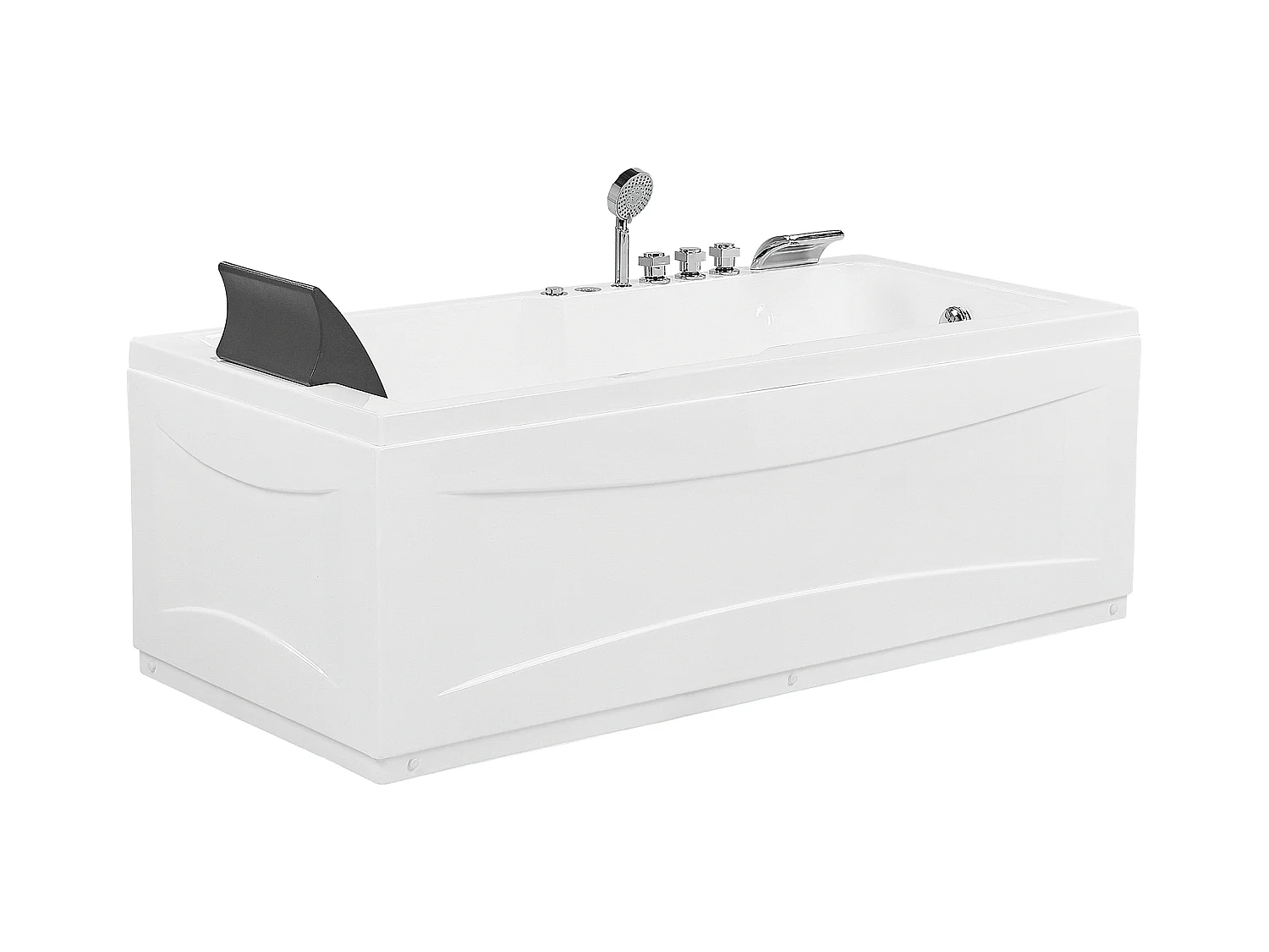 Baignoire d'angle à remous avec LED ARTEMISA Côté droite 170 x 80 cm Blanc