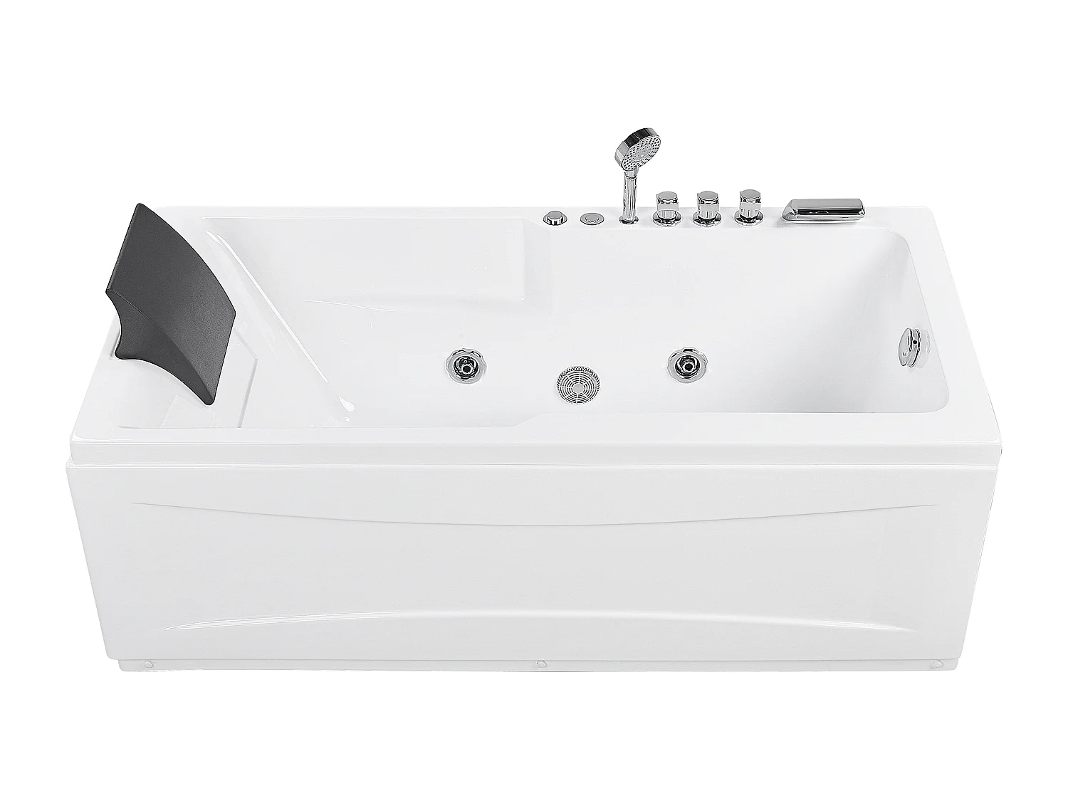 Baignoire d'angle à remous avec LED ARTEMISA Côté droite 170 x 80 cm Blanc