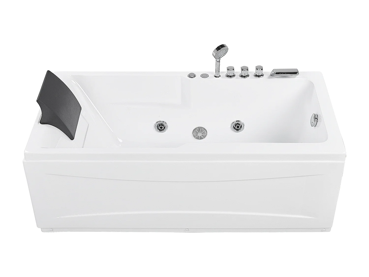 Baignoire d'angle à remous avec LED ARTEMISA Côté droite 170 x 80 cm Blanc