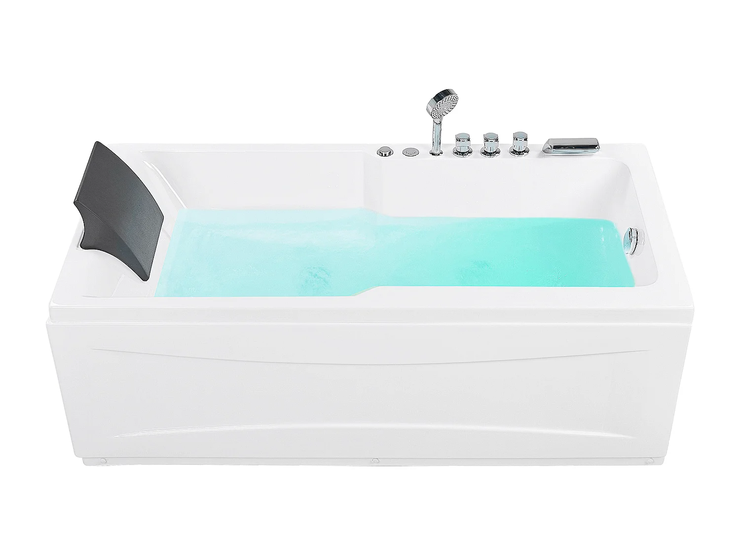 Baignoire d'angle à remous avec LED ARTEMISA Côté droite 170 x 80 cm Blanc