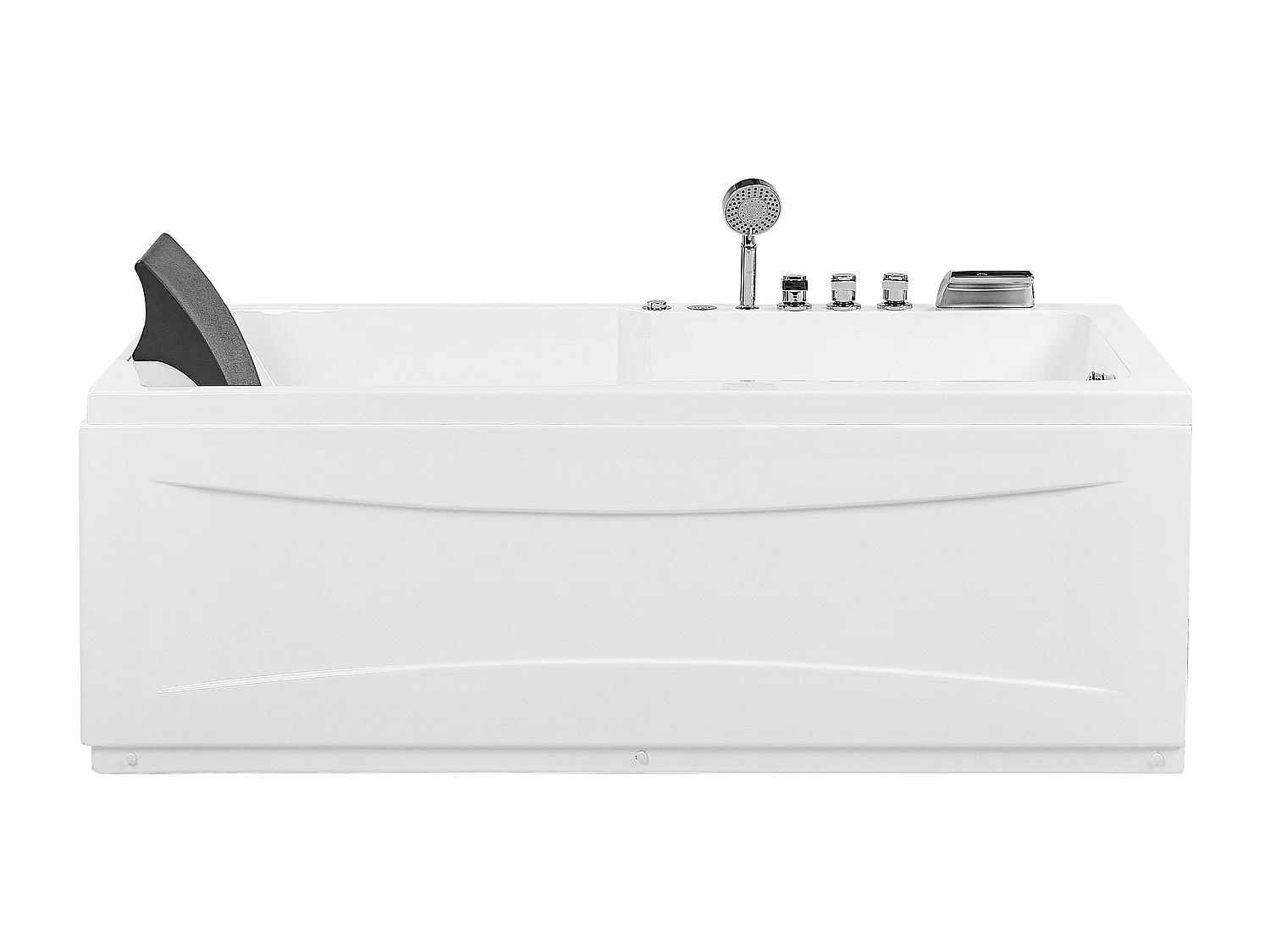 Baignoire d'angle à remous avec LED ARTEMISA Côté droite 170 x 80 cm Blanc