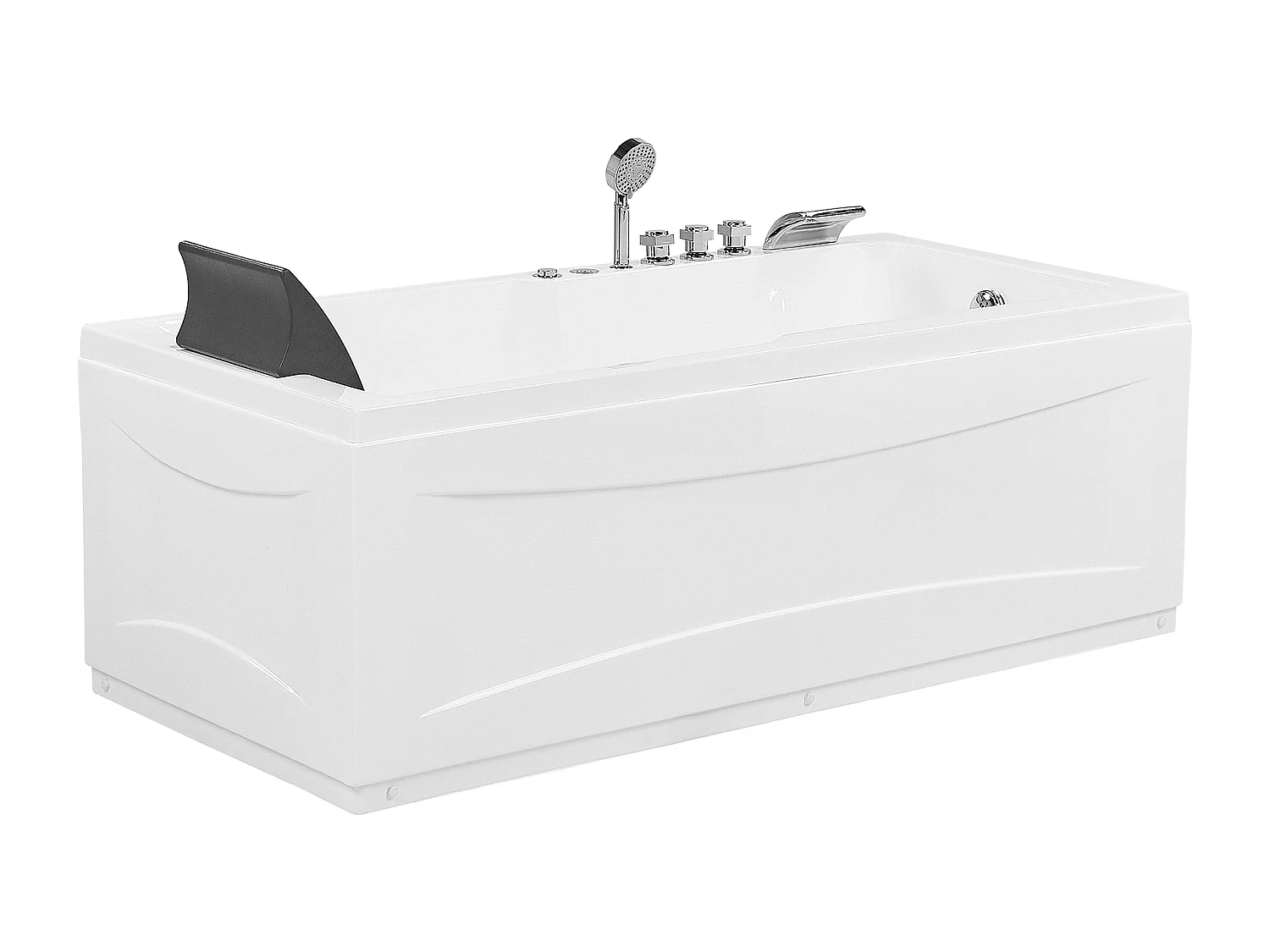 Baignoire d'angle à remous avec LED ARTEMISA Côté droite 170 x 80 cm Blanc