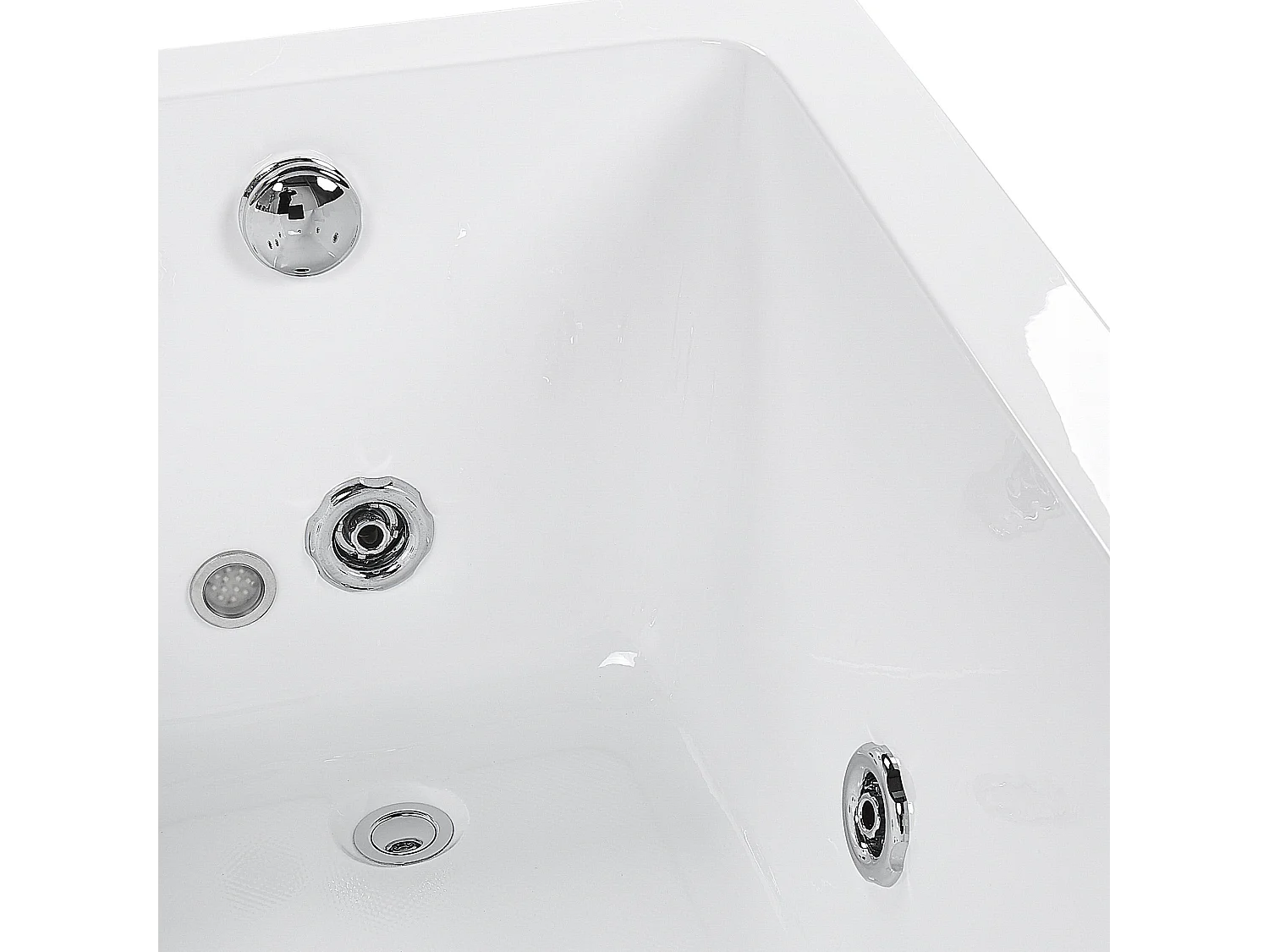 Baignoire d'angle à remous avec LED ARTEMISA Côté droite 170 x 80 cm Blanc