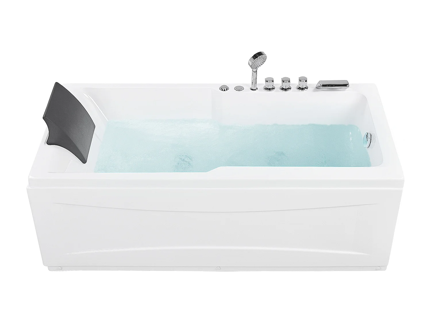 Baignoire d'angle à remous avec LED ARTEMISA Côté droite 170 x 80 cm Blanc