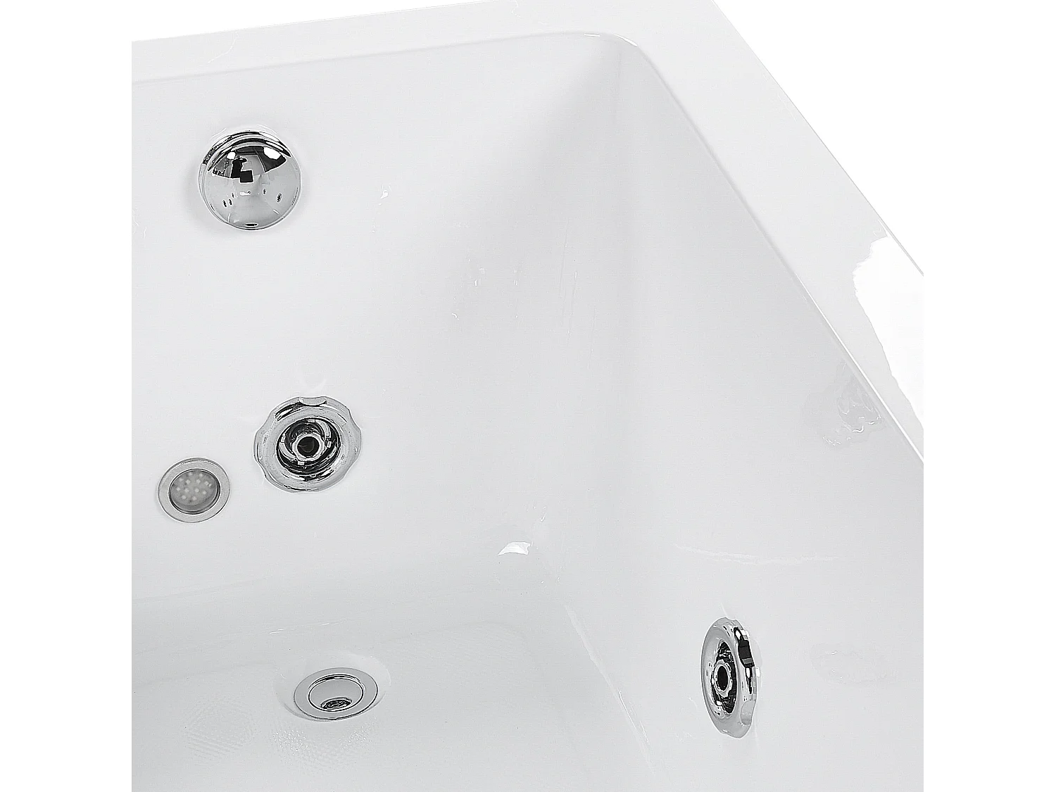 Baignoire d'angle à remous avec LED ARTEMISA Côté droite 170 x 80 cm Blanc