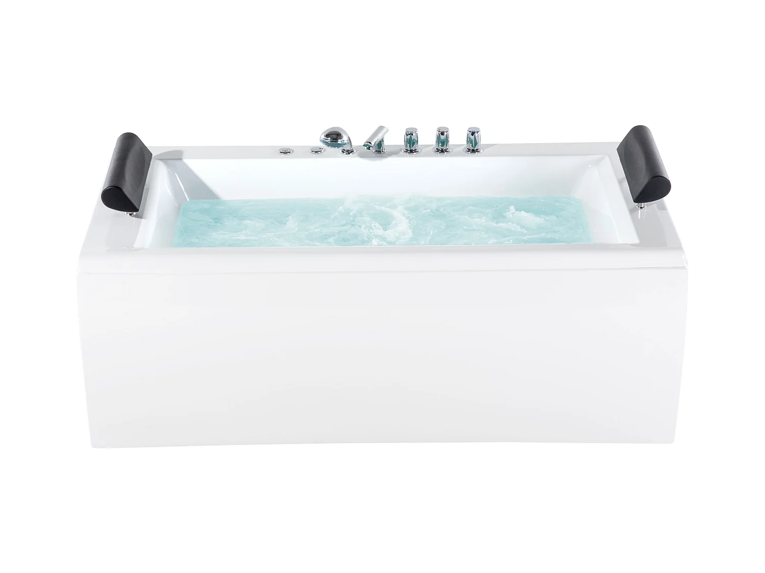 Baignoire d'angle à remous avec LED MONTEGO 172 x 83 cm Blanc