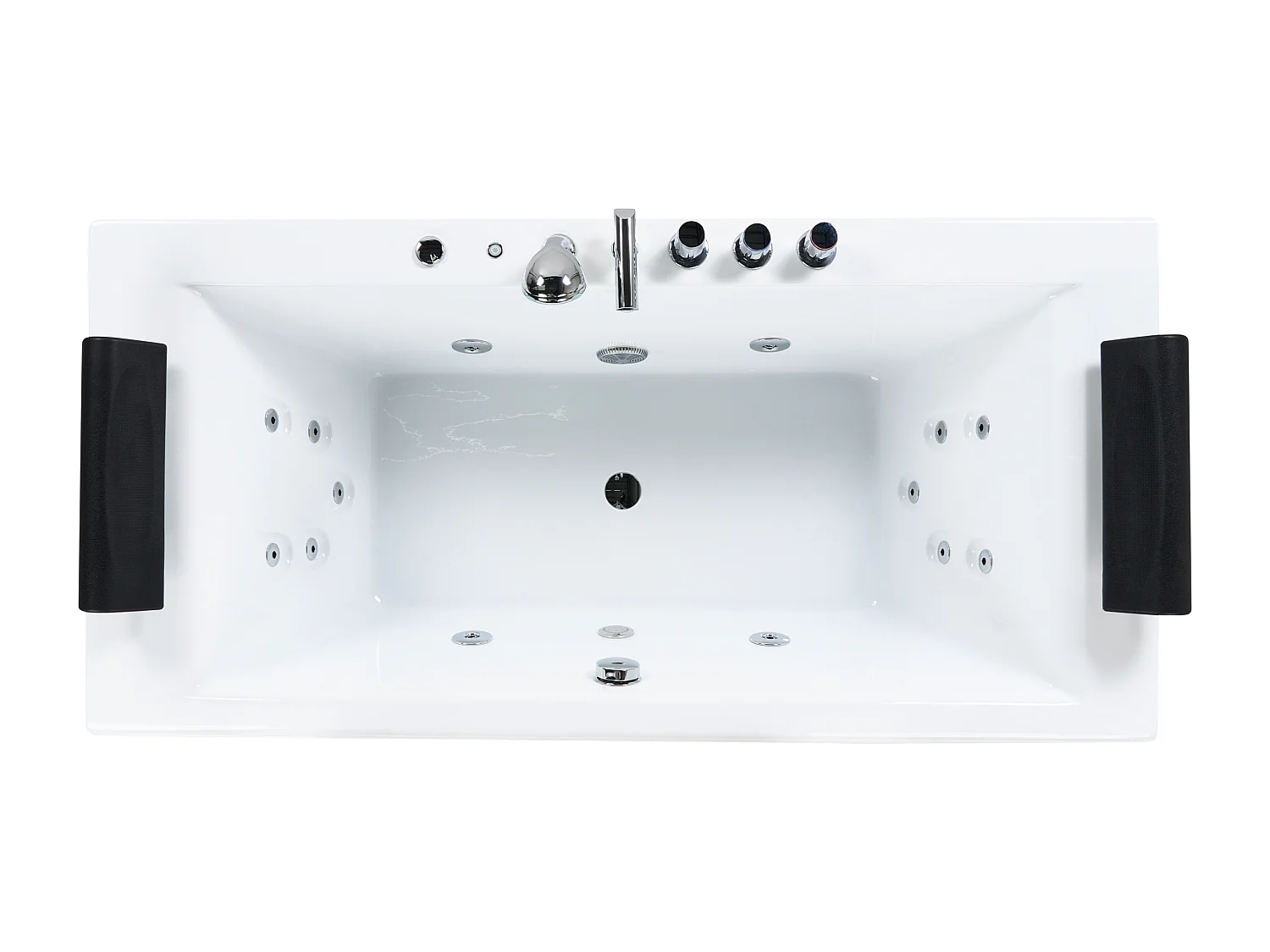 Baignoire d'angle à remous avec LED MONTEGO 172 x 83 cm Blanc