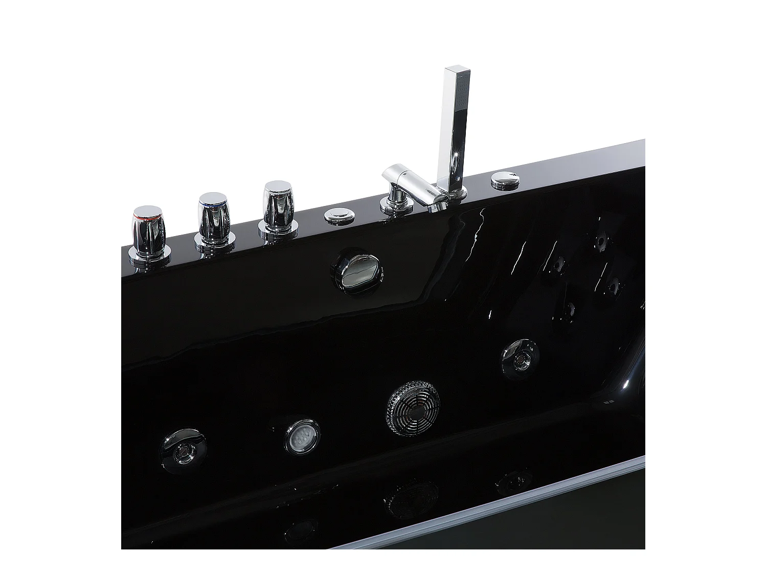 Hoek bubbelbad met LED SAMANA Zwart